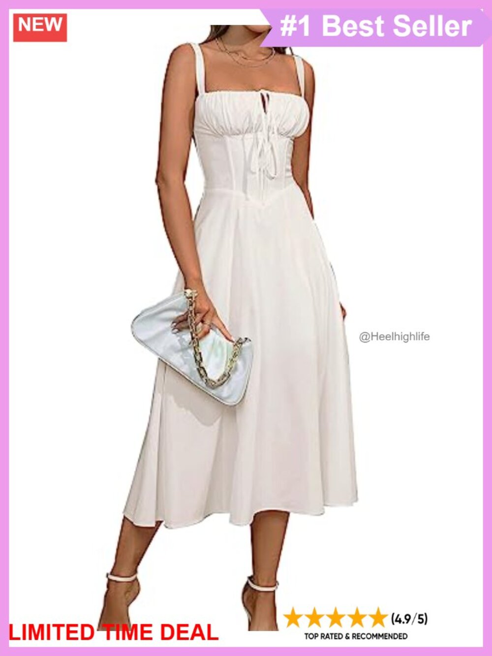 Corset Midi Dress Polyester Spandex Square Neck Sleeveless Wedding Guest